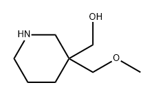 3-(methoxymethyl)piperidin-3-yl]methanol Structure