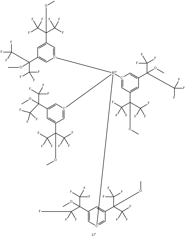 Borate(1-), tetrakis[3,5-bis[2,2,2-trifluoro-1-methoxy-1-(trifluoromethyl)ethyl]phenyl]-, lithium (9CI) Structure