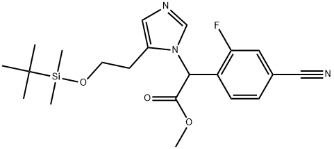 1H-Imidazole-1-acetic acid, α-(4-cyano-2-fluorophenyl)-5-[2-[[(1,1-dimethylethyl)dimethylsilyl]oxy]ethyl]-, methyl ester,1567653-71-7,结构式