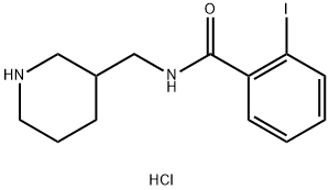 2-碘-N-(哌啶-3-基甲基)苯甲酰胺盐酸盐,1568445-67-9,结构式