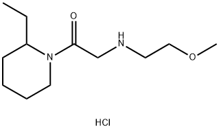 1-(2-乙基哌啶-1-基)-2-((2-甲氧基乙基)氨基)乙-1-酮盐酸盐 结构式