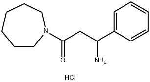 3-氨基-1-(氮杂环庚烷-1-基)-3-苯基丙-1-酮盐酸盐 结构式
