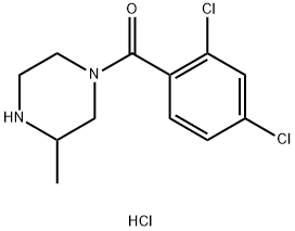 (2,4-二氯苯基)(3-甲基哌嗪-1-基)甲酮盐酸盐,1568642-47-6,结构式