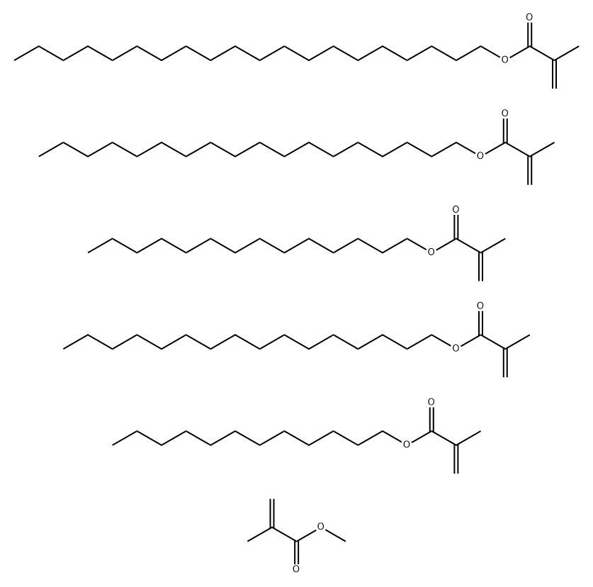 2-Propenoic acid, 2-methyl-, dodecyl ester, polymer with eicosyl 2-methyl-2-propenoate, hexadecyl 2-methyl-2-propenoate, methyl 2-methyl-2-propenoate, octadecyl 2-methyl-2-propenoate and tetradecyl 2-methyl-2-propenoate,156984-47-3,结构式
