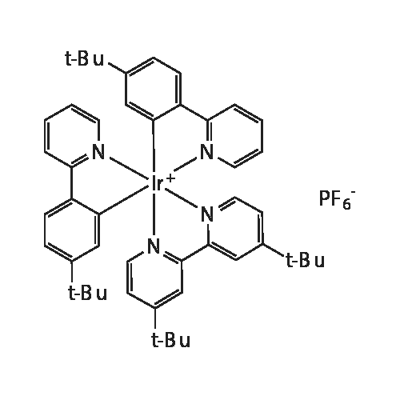 [2,2'-bis (4-tert-butylpyridine)] bis [2- (4-tert-butylphenyl) pyridine] iridium (III) hexafluorophosphate 化学構造式