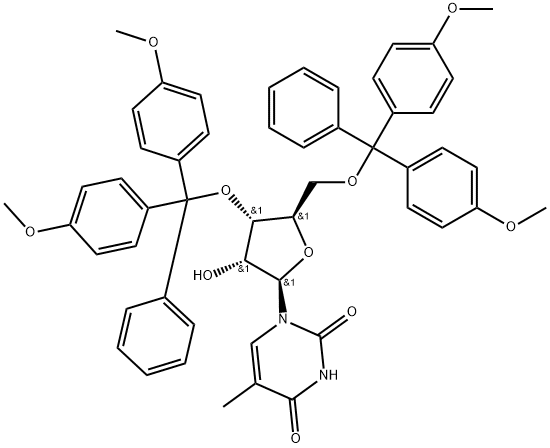 Uridine, 3',5'-bis-O-[bis(4-methoxyphenyl)phenylmethyl]-5-methyl-,1572185-94-4,结构式