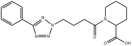 1-(4-(5-phenyl-2H-tetrazole-2-yl)butanoyl)pipecolic acid 结构式