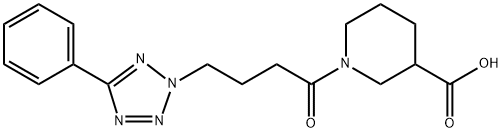 1-(4-(5-phenyl-2H-tetrazole-2-yl)butanoyl)Nipecotic acid Structure