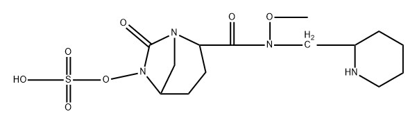 (2S,5R)-N-Methyloxy-7-oxo-N-(piperidin-2- ylmethyl)-6-(sulfooxy)-1,6-diazabicyclo[3.2.1] octane-2-carboxamide Structure