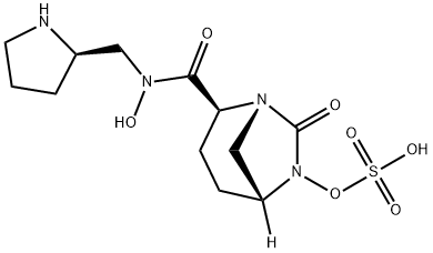 (2S,5R)-N-HYDROXY-7-OXO-N-((2R)-PYRROLIDIN-2- YLMETHYL)-6-(SULFOOXY)-1,6-DIAZABICYCLO[3.2.1] OCTANE- 结构式