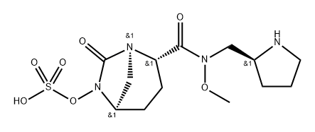 (1R,2S,5R)-2-[[METHOXY[(2S)-2-PYRROLIDI NYLMETHYL]AMINO]CARBONYL]-7-OXO-1,6-DIAZAB ICYCLO[3.2.1]OCT- 结构式