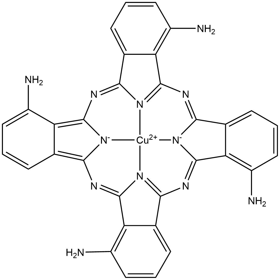 Copper(II) 1,8,15,22-tetra(amino)phthalocyanine Structure