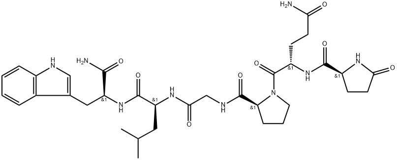 PYR-GLN-PRO-GLY-LEU-TRP-NH2, 157622-03-2, 结构式