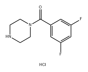 1-(3,5-difluorobenzoyl)piperazine hydrochloride 化学構造式