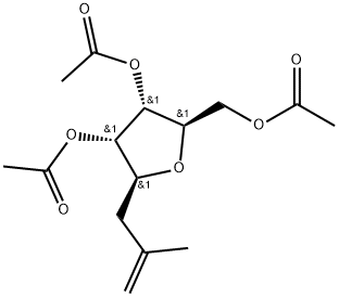 3-(2,3,5-tri-O-acetyl-β-D-ribofuranosyl)-2-methylprop-1-ene Structure