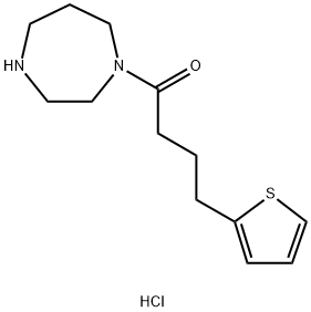 1-(1,4-二氮杂环庚-1-基)-4-(噻吩-2-基)丁-1-酮盐酸盐, 1582204-96-3, 结构式