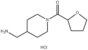 (4-(Aminomethyl)piperidin-1-yl)(tetrahydrofuran-2-yl)methanone hydrochloride Structure