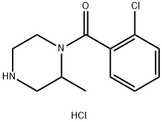 (2-氯苯基)(2-甲基哌嗪-1-基)甲酮盐酸盐 结构式