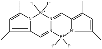 Boron, [μ-[(3,5-dimethyl-1H-pyrrole-2-carboxaldehyde-κN1) 2-[(3,5-dimethyl-1H-pyrrol-2-yl-κN)methylene]hydrazonato(2-)-κN1:κN2]]tetrafluorodi- Structure