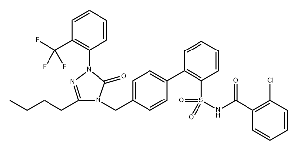 N-[[4'-[[3-Butyl-1,5-dihydro-5-oxo-1-[2-(trifluoromethyl)phenyl]-4H-1,2,4-triazol-4-yl]methyl][1,1'-biphenyl]-2-yl]sulfonyl]-2-chlorobenzamide|
