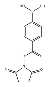 Benzoic acid, 4-borono-, 1-(2,5-dioxo-1-pyrrolidinyl) ester Struktur