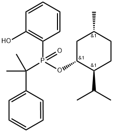 (Rp)-(-)-Menthyl 2-phenylpropan-2-yl(2- hydroxyphenyl) phosphinate 化学構造式