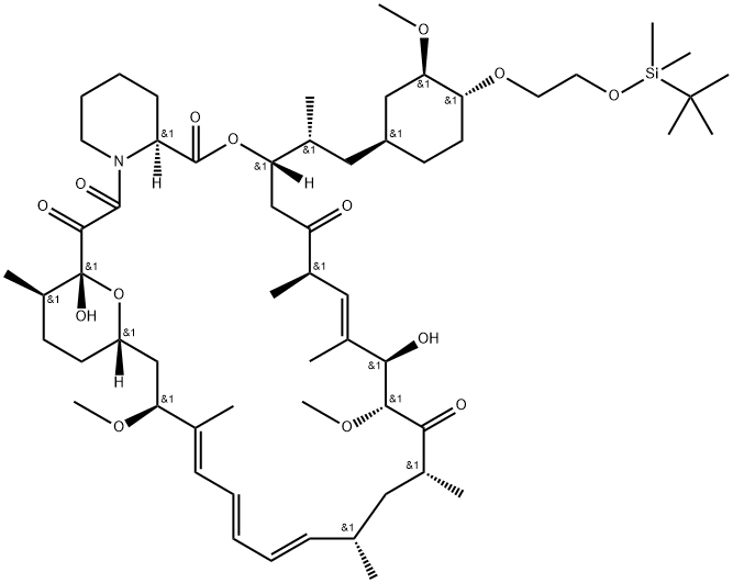 40-O-[2-(t-butyldimethylsilyl)oxy]ethyl rapamycin 化学構造式