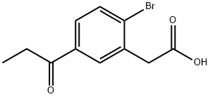 2-Bromo-5-propionylphenylacetic acid Struktur