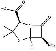 (2R,5R,6R)-6-氨基-3,3-二甲基-7-氧代-4-硫杂-1-氮杂双环[3.2.0]庚烷-2-羧酸, 159573-88-3, 结构式