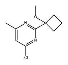 4-chloro-2-(1-methoxycyclobutyl)-6-methylpyrimid
ine Struktur