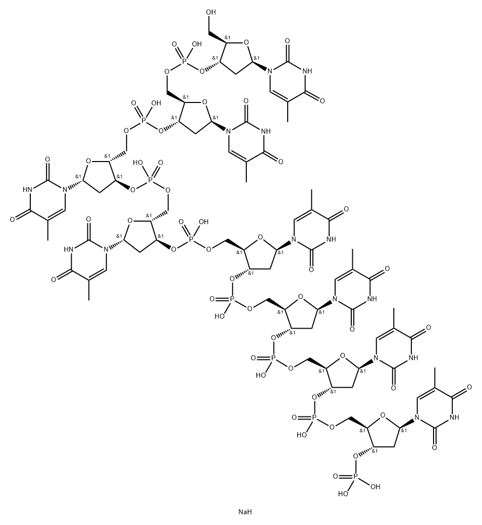 OLIGOTHYMIDYLIC ACID D(PT)8 SODIUM Structure