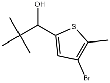 4-Bromo-α-(1,1-dimethylethyl)-5-methyl-2-thiophenemethanol 化学構造式