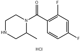 (2,4-Difluorophenyl)(2-methylpiperazin-1-yl)methanone hydrochloride Struktur