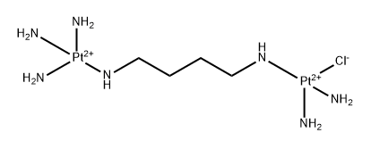 triammine(mu-(1,4-butanediamine-N,N'))diamminemonochlorodi-platinum(II) Structure