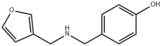 4-[[(3-Furanylmethyl)amino]methyl]phenol 化学構造式