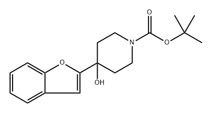 tert-butyl 4-(benzofuran-2-yl)-4-hydroxypiperidine-1-carboxylate 化学構造式