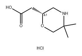 2-Morpholineacetic acid, 5,5-dimethyl-,hydrochloride, (2R)- Structure