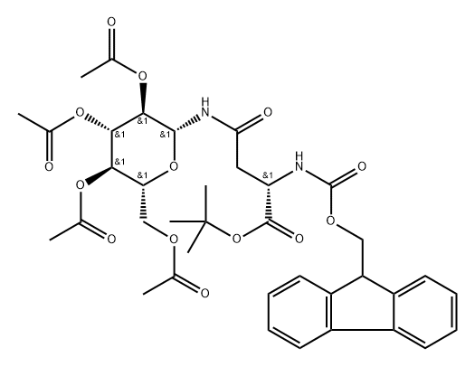 2,3,4,6-Tetra-O-acetyl-b-D-glucopyranosyl-(N2-Fmoc)-L-asparagine tert-butyl ester,160416-17-1,结构式