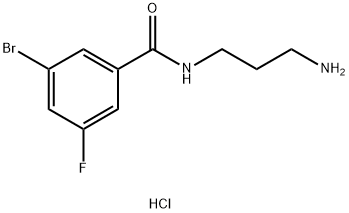 N-(3-氨基丙基)-3-溴-5-氟苯甲酰胺盐酸盐, 1604477-53-3, 结构式