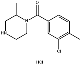 (3-Chloro-4-methylphenyl)(2-methylpiperazin-1-yl)methanone hydrochloride Structure
