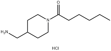 1-(4-(氨基甲基)哌啶-1-基)己-1-酮盐酸盐, 1606936-59-7, 结构式