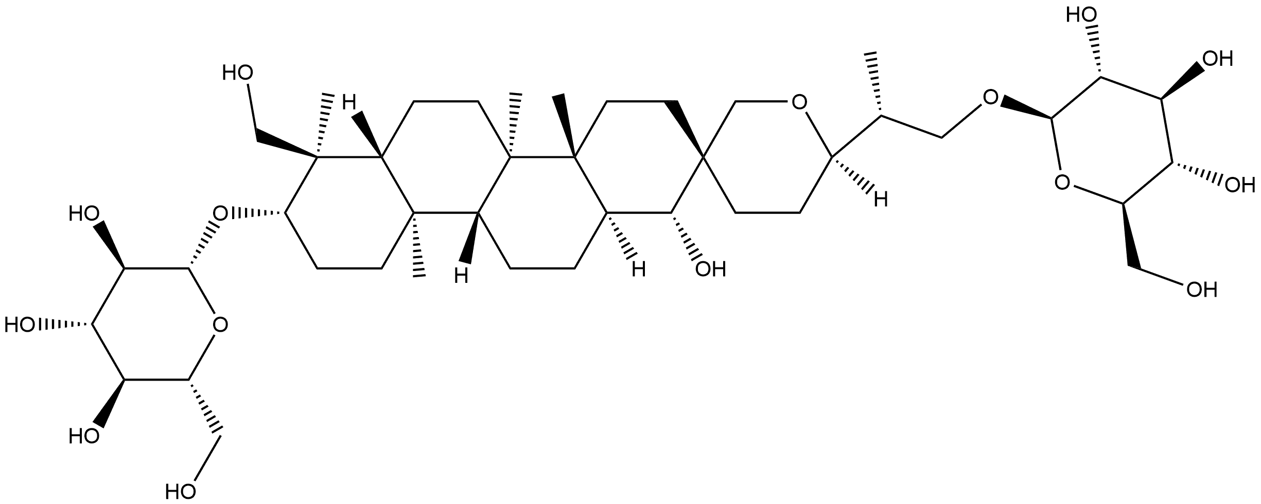 凤仙萜四醇苷I, 160896-48-0, 结构式