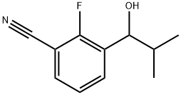 2-fluoro-3-(1-hydroxy-2-methylpropyl)benzonitrile Structure