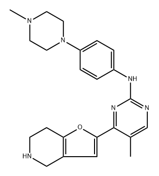 5-Methyl-N-[4-(4-methyl-1-piperazinyl)phenyl]-4-(4,5,6,7-tetrahydrofuro[3,2-c]pyridin-2-yl)-2-pyrimidinamine Structure