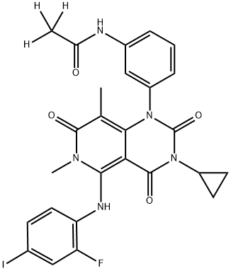 Acetamide-2,2,2-d3, N-[3-[3-cyclopropyl-5-[(2-fluoro-4-iodophenyl)amino]-3,4,6,7-tetrahydro-6,8-dimethyl-2,4,7-trioxopyrido[4,3-d]pyrimidin-1(2H)-yl]phenyl]- Structure