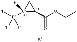 Borate(1-), [rel-(1R,2S)-2-(ethoxycarbonyl)cyclopropyl]trifluoro-, potassium (1:1), (T-4)- Struktur