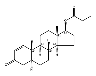5-.alpha.-Androst-1-en-3-one,17-.beta.-ol, propionate 化学構造式