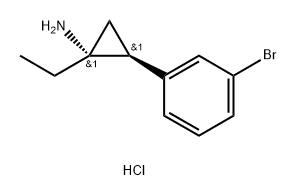 REL-(1R,2S)-2-(3-溴苯基)-1-乙基环丙胺盐酸盐 结构式