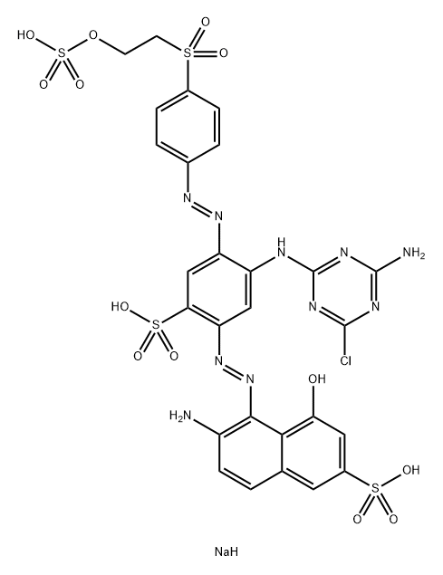 2-Naphthalenesulfonic acid, 6-amino-5-5-(4-amino-6-chloro-1,3,5-triazin-2-yl)amino-2-sulfo-4-4-2-(sulfooxy)ethylsulfonylphenylazophenylazo-4-hydroxy-, sodium salt Structure