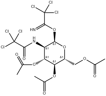 α-D-Glucopyranose, 2-deoxy-2-[(2,2,2-trichloroacetyl)amino]-, 3,4,6-triacetate 1-(2,2,2-trichloroethanimidate) Structure